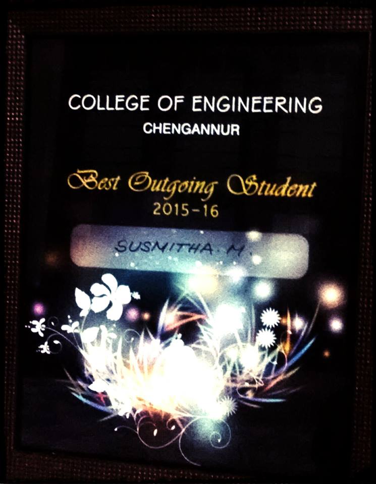 CEC Best Outgoing Student 2016 Susmitha Babu